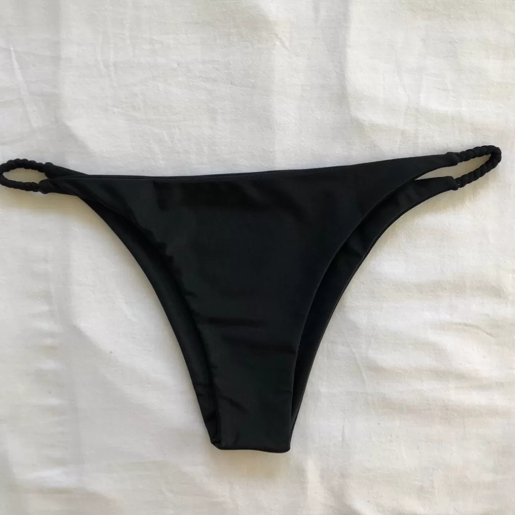 Tanning Bottoms<Kulani Kinis Bikini Bottoms Cheeky Braided Bikini Bottom – Pitch Black