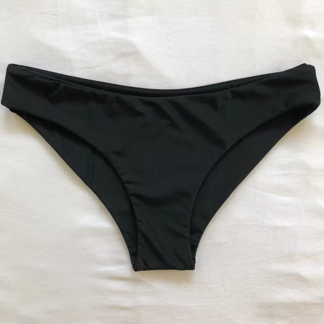 Full Coverage<Kulani Kinis Full Coverage Bikini Bottom – Pitch Black Bikini Bottoms