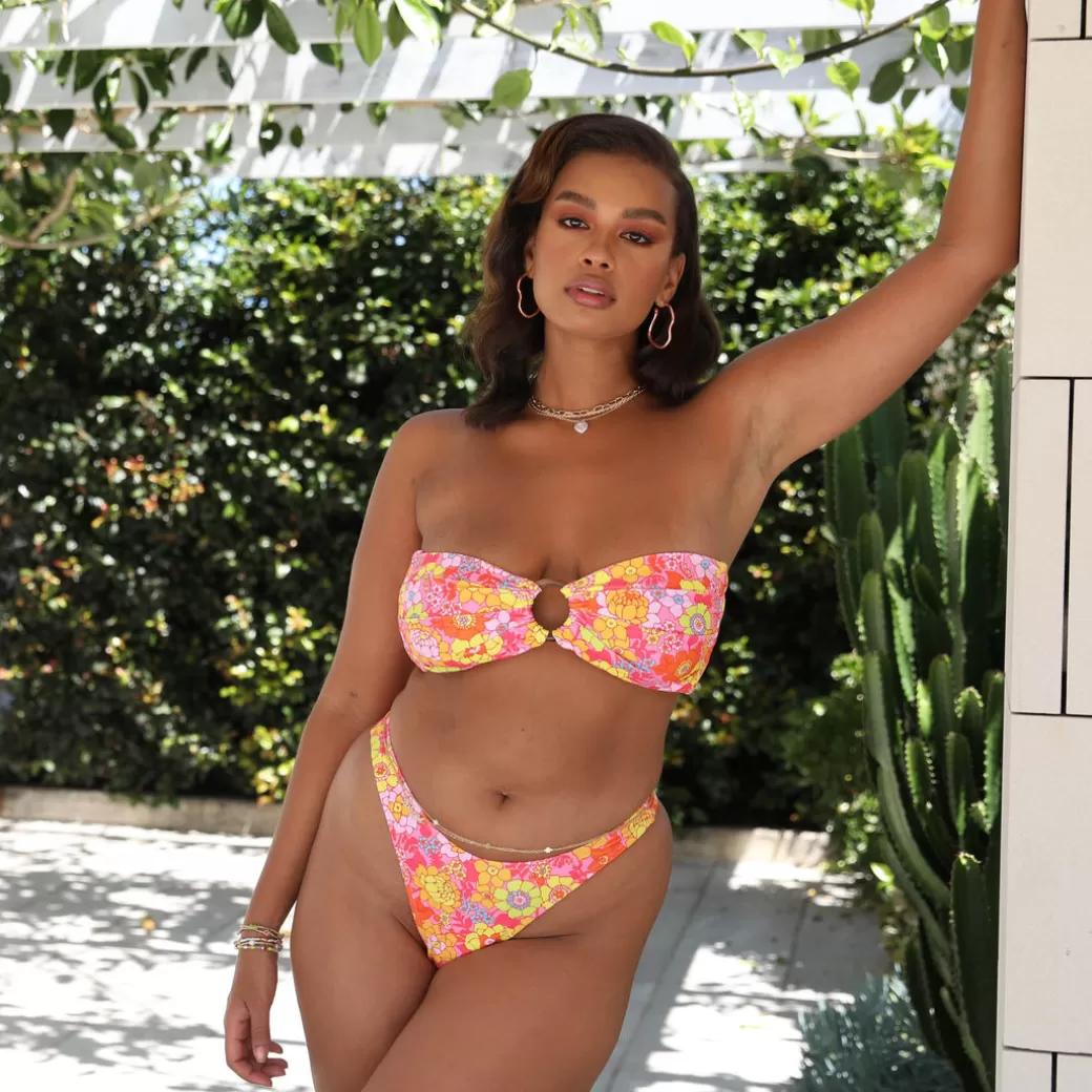 Cheeky Styles<Kulani Kinis New Arrivals High Leg Vintage Bikini Bottom – Sunny Sangria